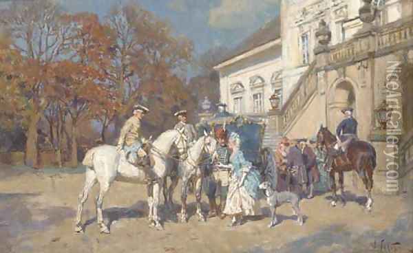A fond farewell Oil Painting - Wilhelm Velten
