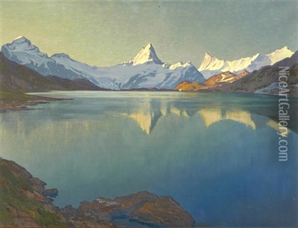 Bachalpsee (morgenstimmung) Oil Painting - Emil Schulze