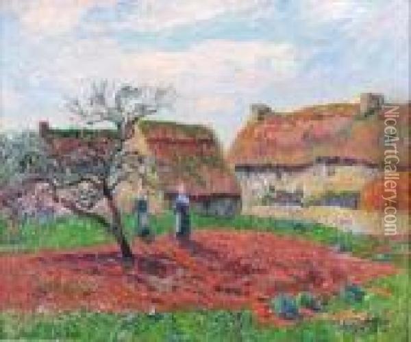 Village En Nevez Oil Painting - Henri Moret