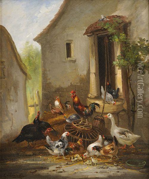 Le Poulailler Oil Painting - Claude Guilleminet