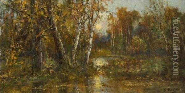 Stimmungsvolle Herbstlandschaft Oil Painting - Karl Moser
