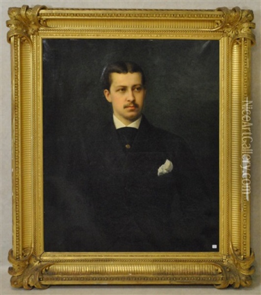 Portrait De Baron Armand Vermeulen A Vingt Ans Oil Painting - Fritz Hickmann
