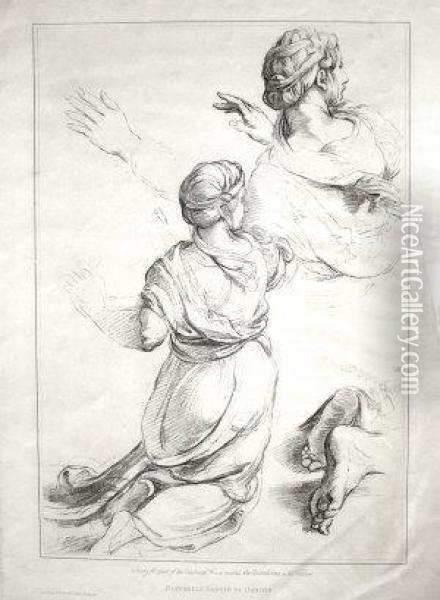 Study For Part Of The Celebrated Fresco,entitled The Heliodorus Oil Painting - Frederick Christian Lewis