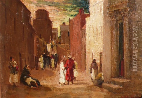 Street Scene Oil Painting - Charles Edwin Lewis Green