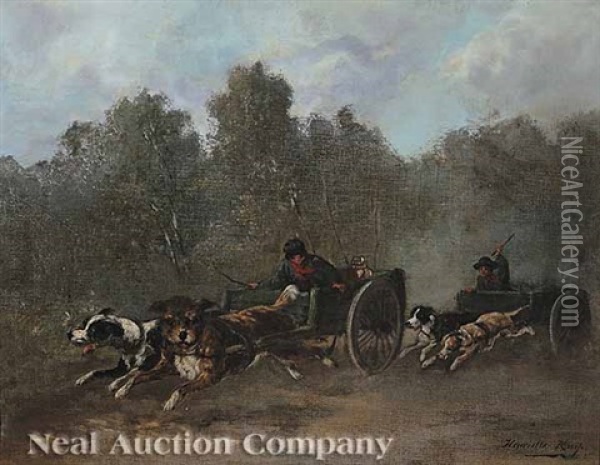 The Dog Cart Oil Painting - Henriette Gertrude Knip