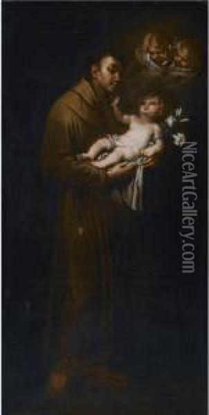 Saint Anthony Of Padua And The Christ Child Oil Painting - Stefano Danedi