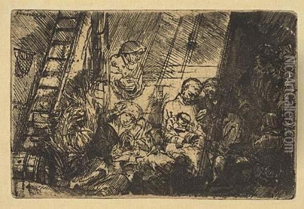 The Circumcision In The Stable Oil Painting - Rembrandt Van Rijn