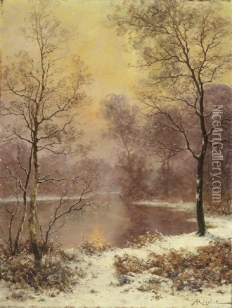 Winter (+ Herbst; Pair) Oil Painting - Albert Gabriel Rigolot