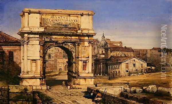 The Arch of Titus, Rome Oil Painting - William Wyld