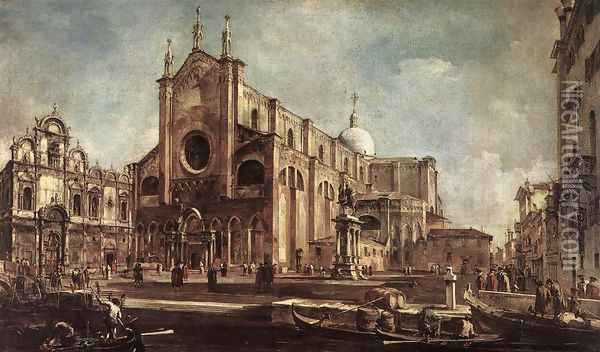 Campo and Church of SS. John and Paul (La chiesa e il campo dei Santi Giovanni e Paolo) Oil Painting - Francesco Guardi