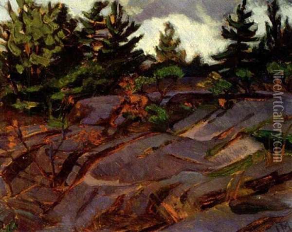 Limestone Hills Nr. Coboconk Oil Painting - James Edward Hervey MacDonald