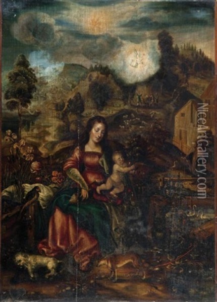 Madonna Wsrod Zwierzat Oil Painting - Albrecht Duerer