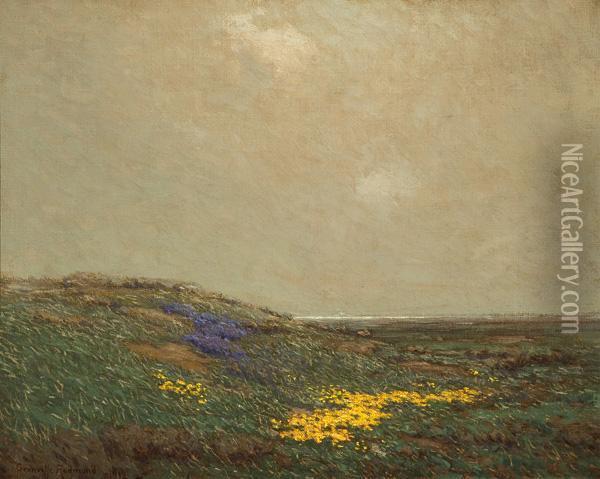 Wildflowers By The California Coast Oil Painting - Granville Redmond