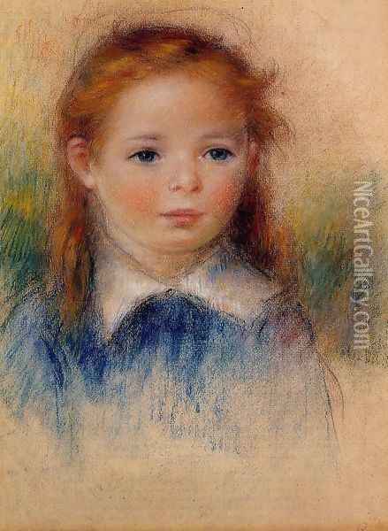 Portrait Of A Little Girl Oil Painting - Pierre Auguste Renoir