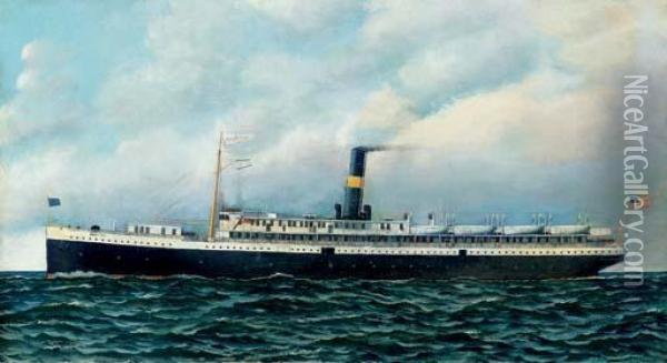 The Steamship Madison Oil Painting - Antonio Nicolo Gasparo Jacobsen