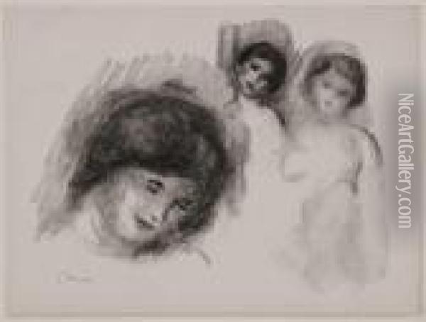 La Pierre Aux Trois Croquis Oil Painting - Pierre Auguste Renoir