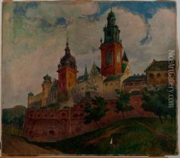City Of Wawel Oil Painting - Jan Rubczak