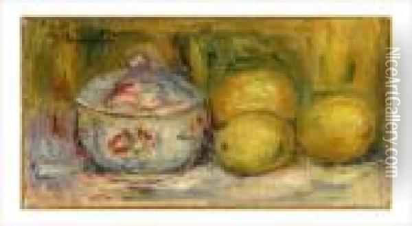 Nature Morte Au Sucrier Et Citrons Oil Painting - Pierre Auguste Renoir