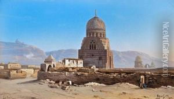 Mamelouk Ruins, Cairo Oil Painting - Ludovico Marchetti