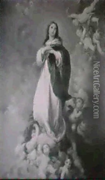 The Assumption Of The Virgin Oil Painting - Bartolome Esteban Murillo