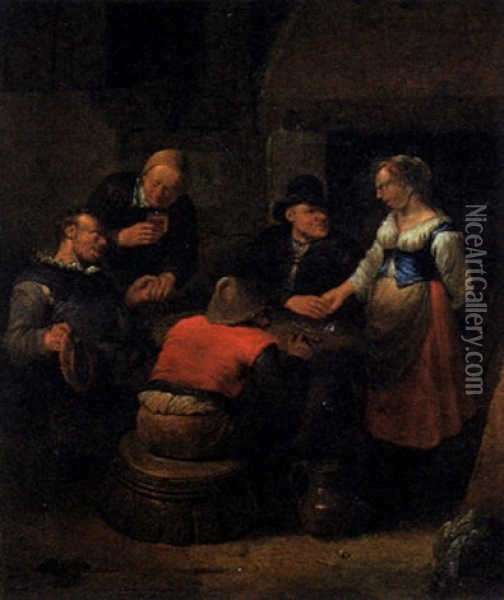 Zechende Bauern Im Wirtshaus Oil Painting - Egbert van Heemskerck the Younger