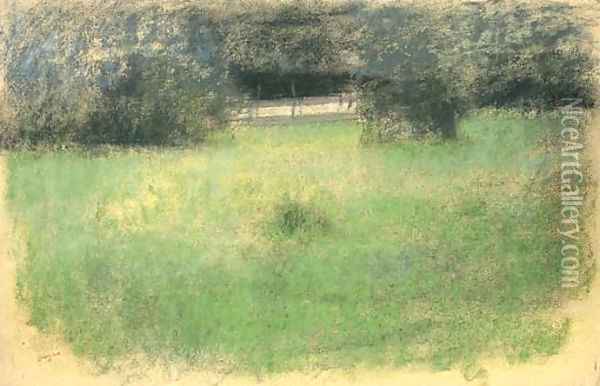 Pelouse et route sous-bois Oil Painting - Edgar Degas