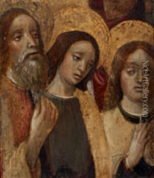 Heiliger Mit Zwei Engeln Oil Painting - Vincenzo de Foppa