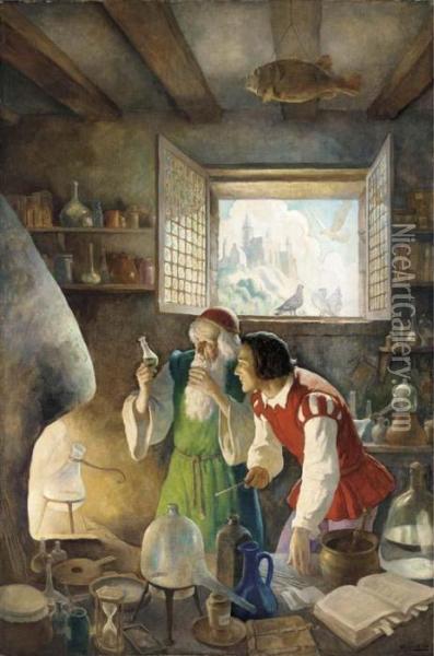 The Alchemist Oil Painting - Newell Convers Wyeth