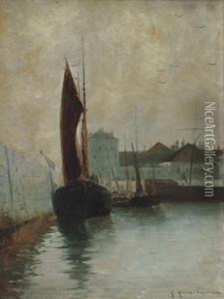 Pecheurs Quittant Le Port Oil Painting - Georges Ricard-Cordingley