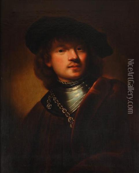 Selfportrait As A Young Man Oil Painting - Rembrandt Van Rijn