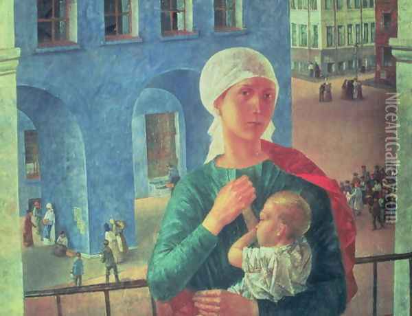 1918 in Petrograd, 1920 Oil Painting - Kuzma Sergeevich Petrov-Vodkin