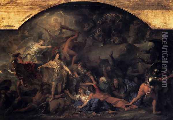 The Conquest of Franche-Comte c. 1674 Oil Painting - Charles Le Brun