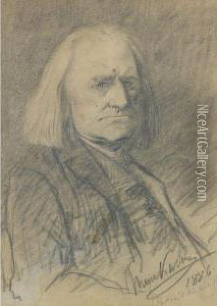 Portrait Of Franz Liszt Oil Painting - Mihaly Munkacsy