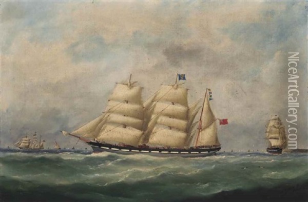 The John Paterson In Three Positions Off Le Havre Oil Painting - Marie-Edouard Adam