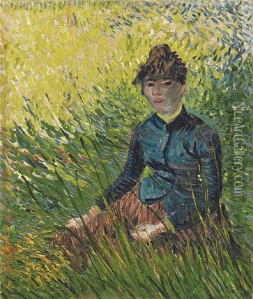 Femme Dans Un Champ De Ble Oil Painting - Vincent Van Gogh