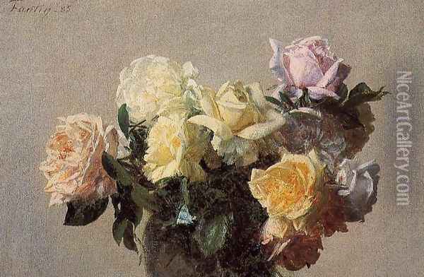 Roses V Oil Painting - Ignace Henri Jean Fantin-Latour