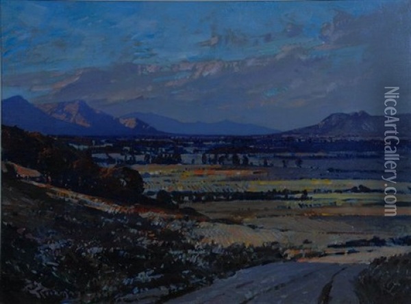 An Extensive Landscape Oil Painting - Robert Gwelo Goodman