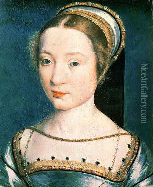 Portrait of Queen Claude (1499-1524) Oil Painting - Corneille De Lyon