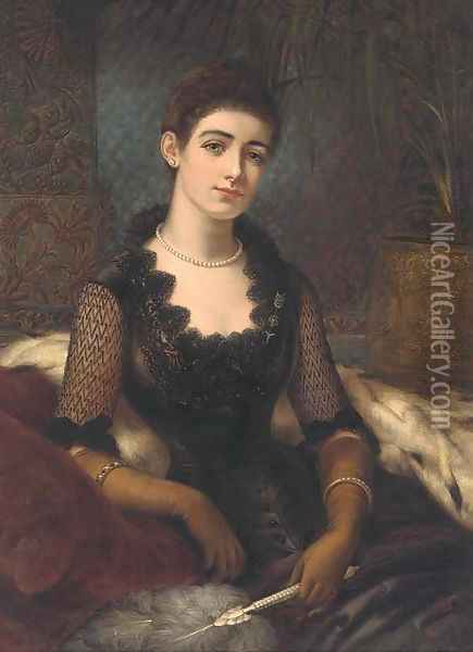 A portrait of Mrs James Alexander Oil Painting - Herbert Sidney