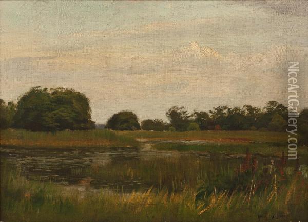 Sommerliche Seelandschaft Oil Painting - Heinrich Bohmer
