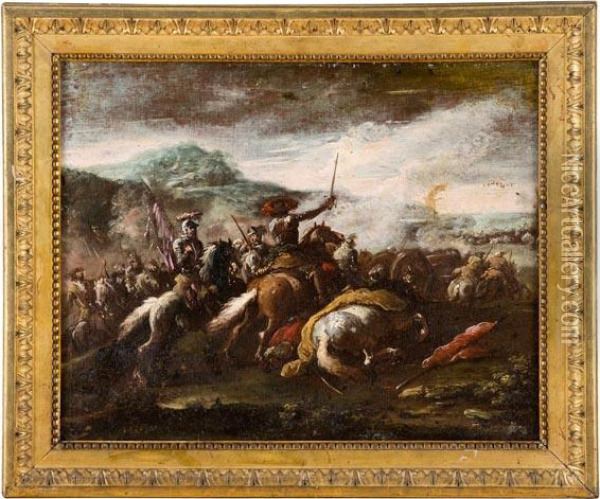 Battaglia Di Cavalieri Oil Painting - Ciccio Graziani