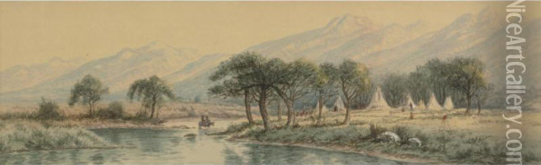 Indian Encampment Oil Painting - William de la Montagne Cary