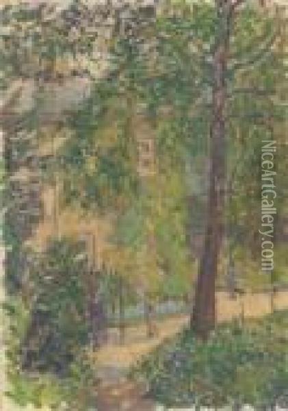 House Behind Trees Oil Painting - Spencer Frederick Gore