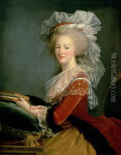 Portrait of Marie Antoinette 1755-93 Oil Painting - Elisabeth Vigee-Lebrun