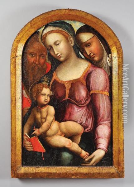 Madonna Con Bambino, San Giuseppe E Santa Caterina Da Siena Oil Painting - Ventura Salimbeni
