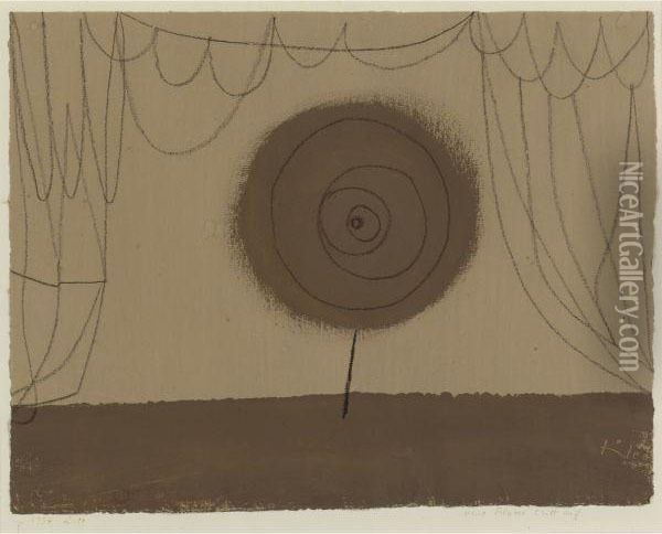 Eine Blume Tritt Auf (a Flower Performs) Oil Painting - Paul Klee