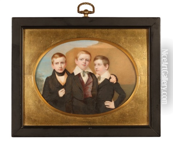 Portrait John E. Shepard And Brothers Oil Painting - Henry Colton Shumway