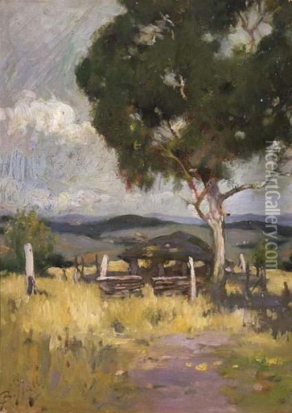 Flinders Pastoral Oil Painting - Bernard Hall