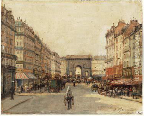 Porte Saint-martin A Paris Oil Painting - Gustave Mascart