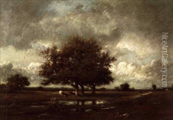 Afternoon Pastoral Oil Painting - Jules Dupre